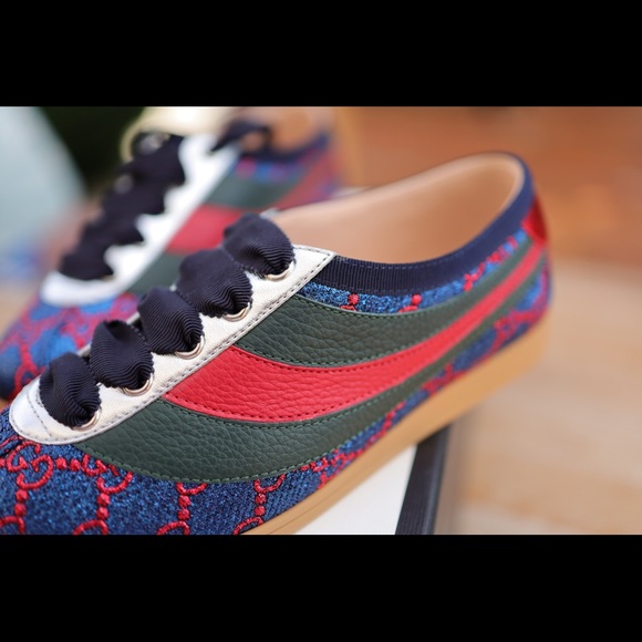 Gucci Women’s Falacer Lurex GG Sneaker Web Shoes - Picture 4 of 9